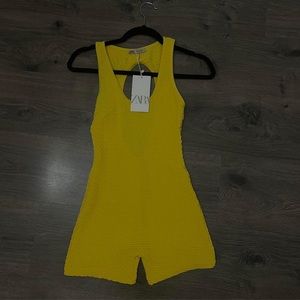 zara yellow romper/bodysuit